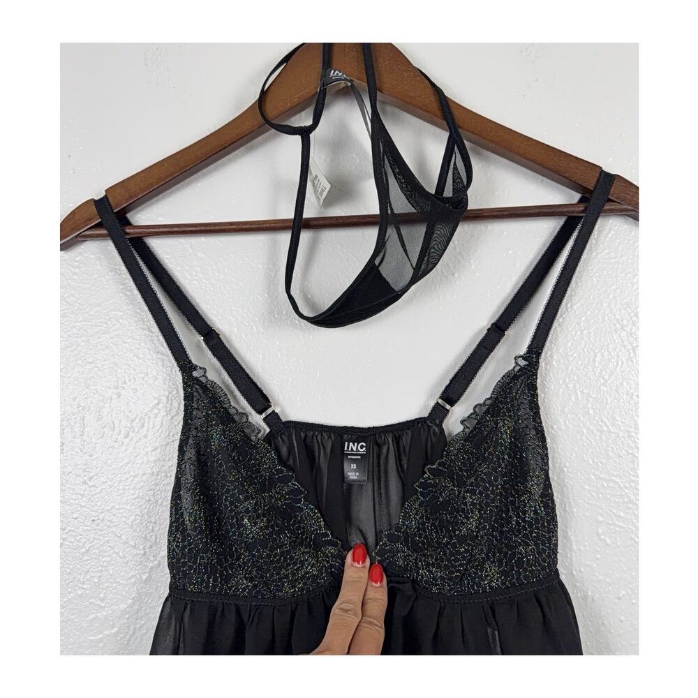 NWT I.N.C International Concepts Babydoll Chemise Thong Set XS - Picture 5 of 8